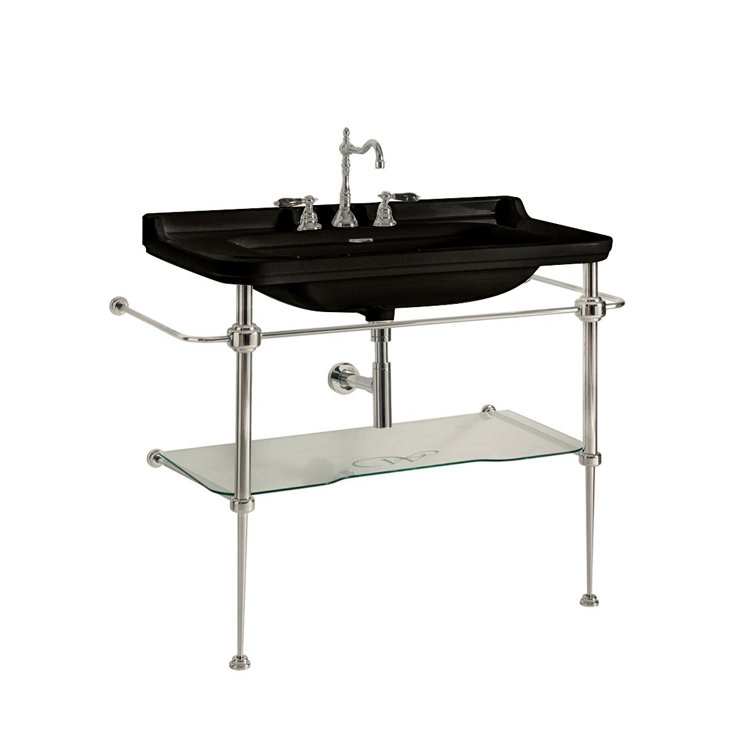 WS Bath Collections Waldorf Ceramic Rectangular Console Bathroom Sink